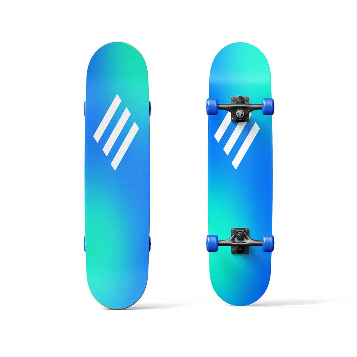AwesomeSport Green-Blue Ombre Skateboard